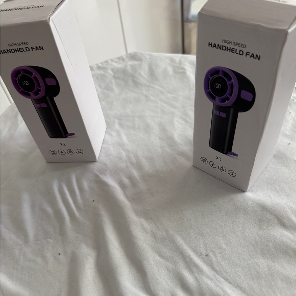 High Speed Handheld Fan - Black and Purple